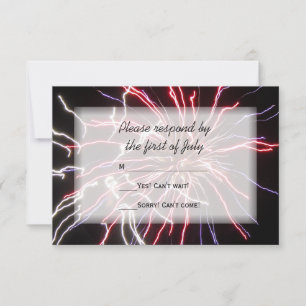 Fireworks Mariage d'été Carte de réponse RSVP