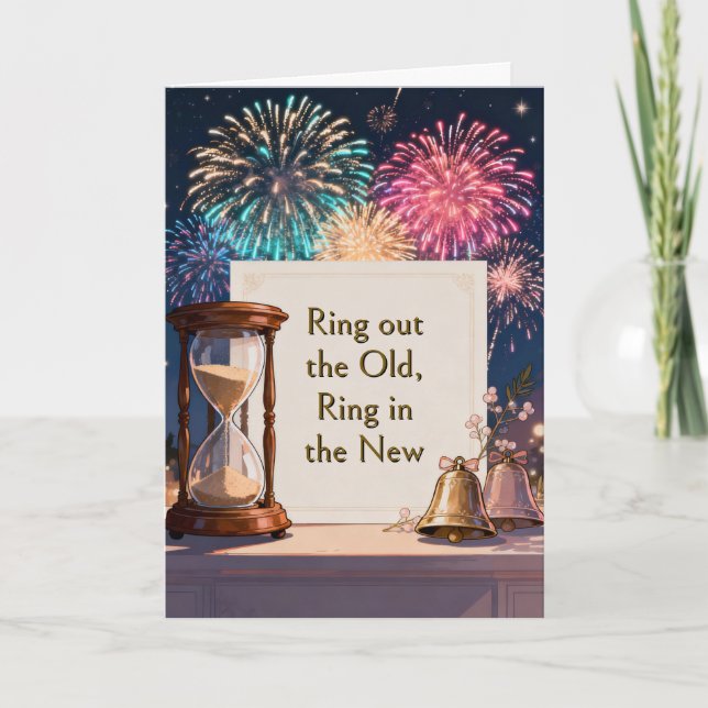 Fireworks New Year Holiday Card (Front)