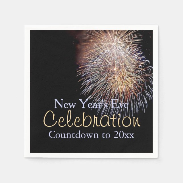Fireworks New Year's Eve Celebration Napkins (Front)