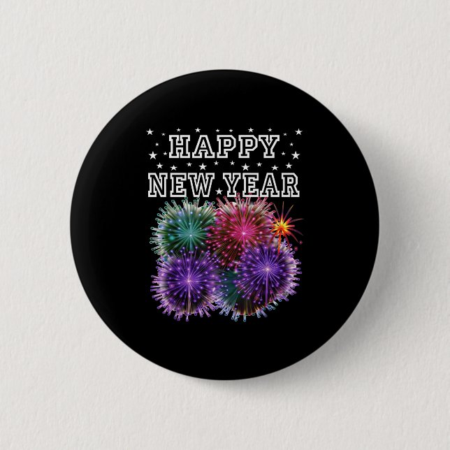 Fireworks New Year's Eve Party  2 Inch Round Button (Front)