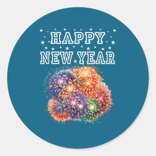 Fireworks New Year's Eve Party  Classic Round Sticker