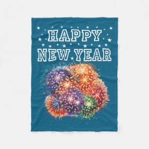 Fireworks New Year's Eve Party Fleece Blanket