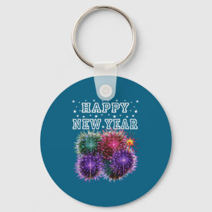 Fireworks New Year's Eve Party Keychain