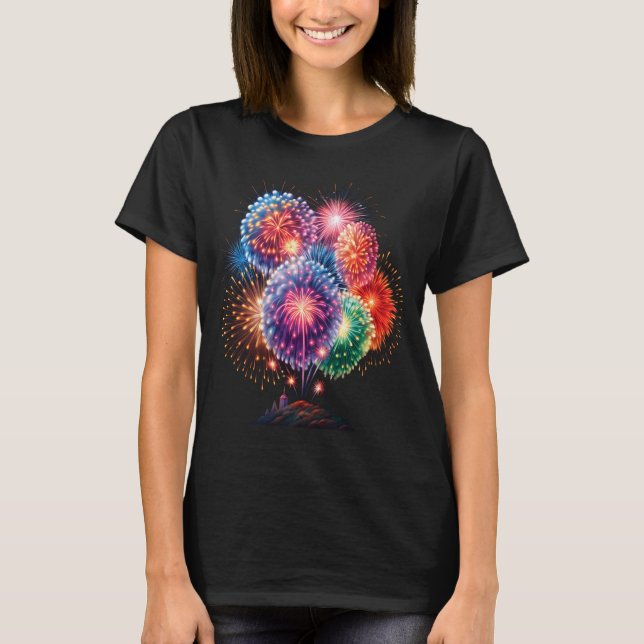 Fireworks New Year's Eve Party Long Sleeve  T-Shirt (Front)
