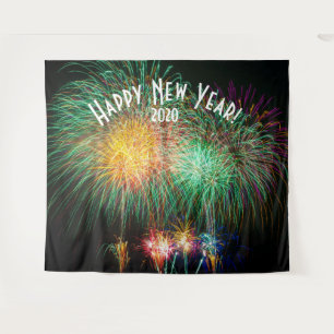 Fireworks New Years Photo Booth Backdrop Banner Tapestry