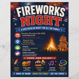 Fireworks Night Poster Flyer