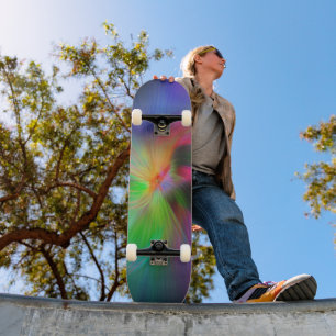 Fireworks of colours - fractal art   skateboard