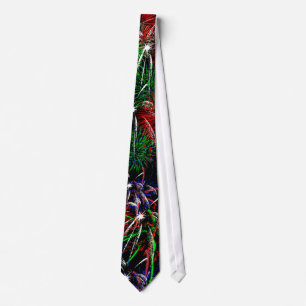 Fireworks on Black Background Tie