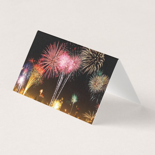 Fireworks on New Year's Eve Cards (Front)
