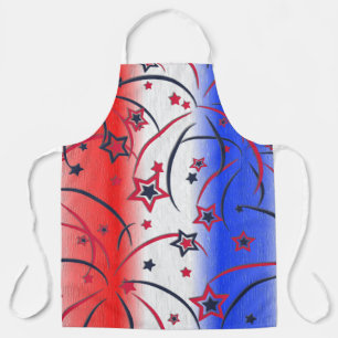 Fireworks on Red White Blue Apron