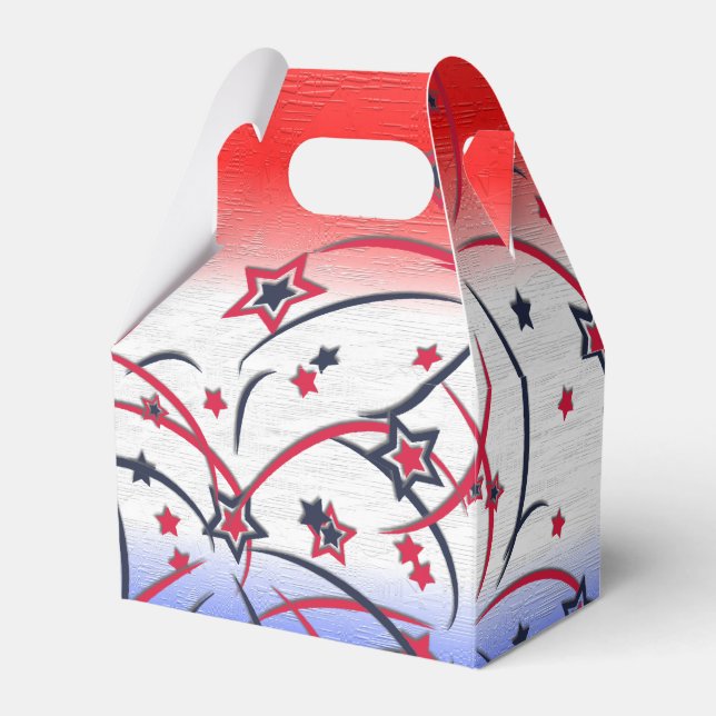 Fireworks on Red White Blue Favor Box (Front Side)