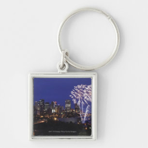 Fireworks Over The City Keychain