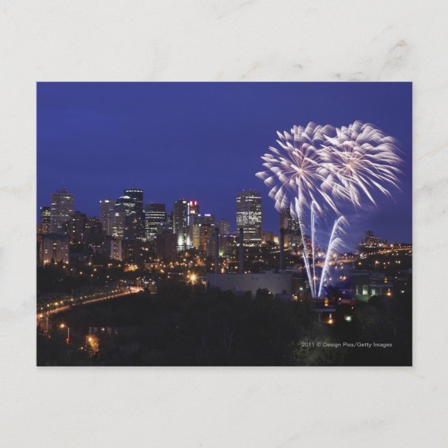 Fireworks Over The City Postcard (Front)