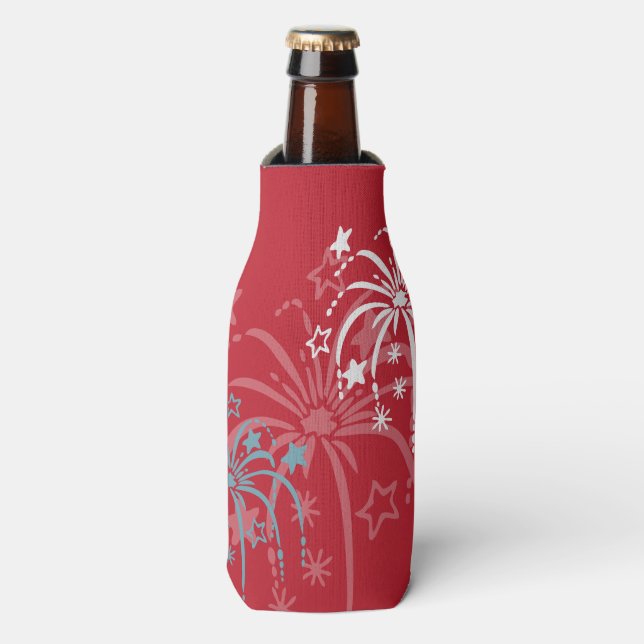 Fireworks Patriotic Bottle Cooler (Bottle Front)