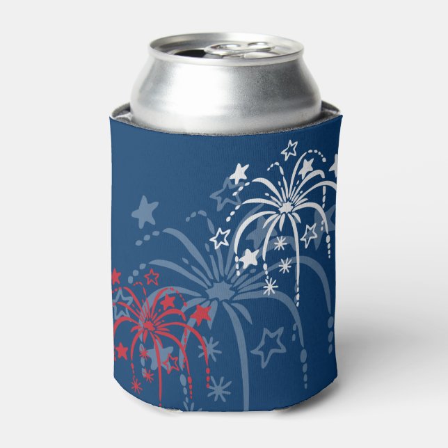 Fireworks Patriotic Can Cooler (Can Front)