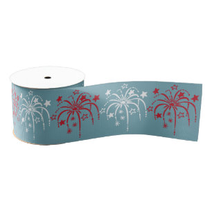 Fireworks Patriotic Ribbon Grosgrain Ribbon