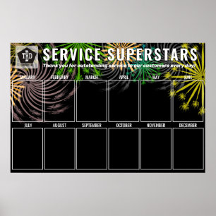 Fireworks photo display employee of the month poster
