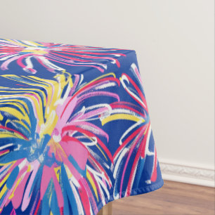 Fireworks Preppy Tablecloth 4th July 