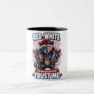 Fireworks Raccoon 4th of July Coffee Mug