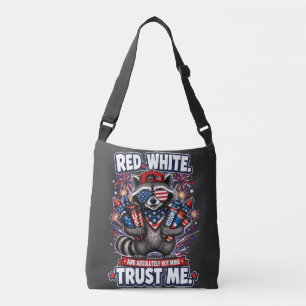 Fireworks Raccoon 4th of July Crossbody Bag