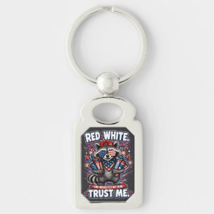 Fireworks Raccoon 4th of July Keychain