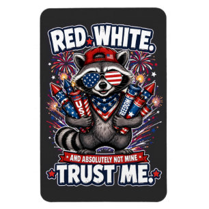 Fireworks Raccoon 4th of July Magnet
