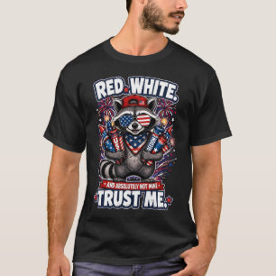 Fireworks Raccoon 4th of July T-shirt