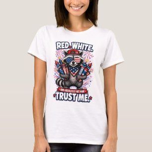 Fireworks Raccoon 4th of July T-shirt