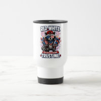 Fireworks Raccoon 4th of July Travel Mug