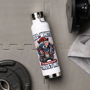 Fireworks Raccoon 4th of July Water Bottle
