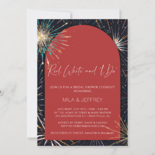 Fireworks Red, White and I DO Bridal Shower Invitation