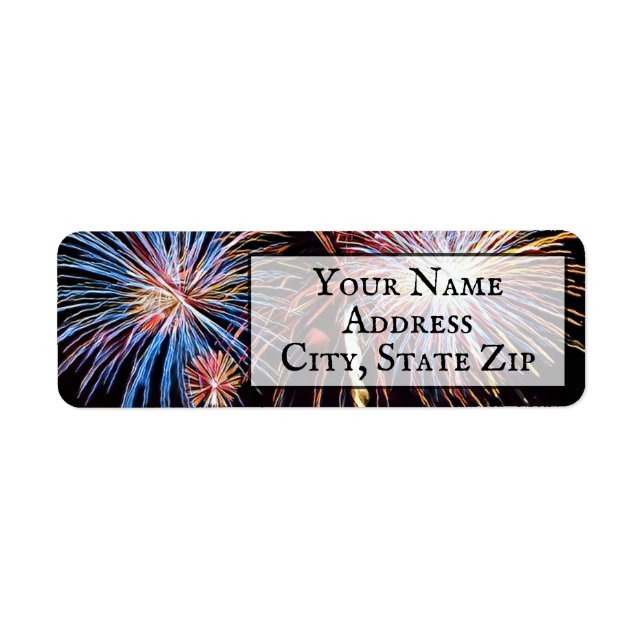 Fireworks Return Address Label (Devant)