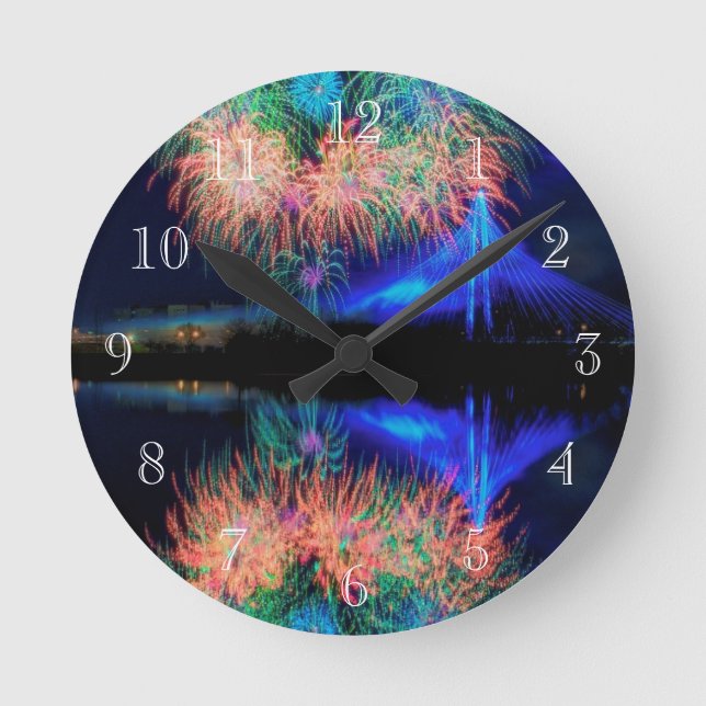 Fireworks Round Clock (Front)
