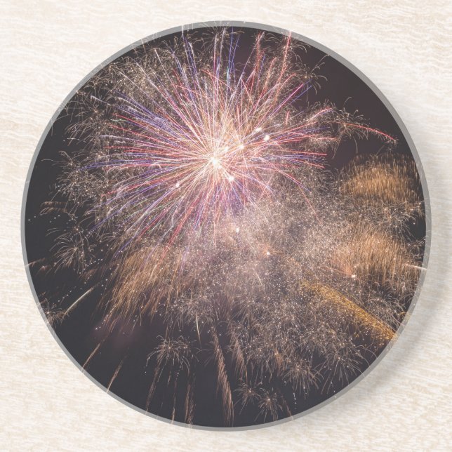 Fireworks sandstone coasters (Front)