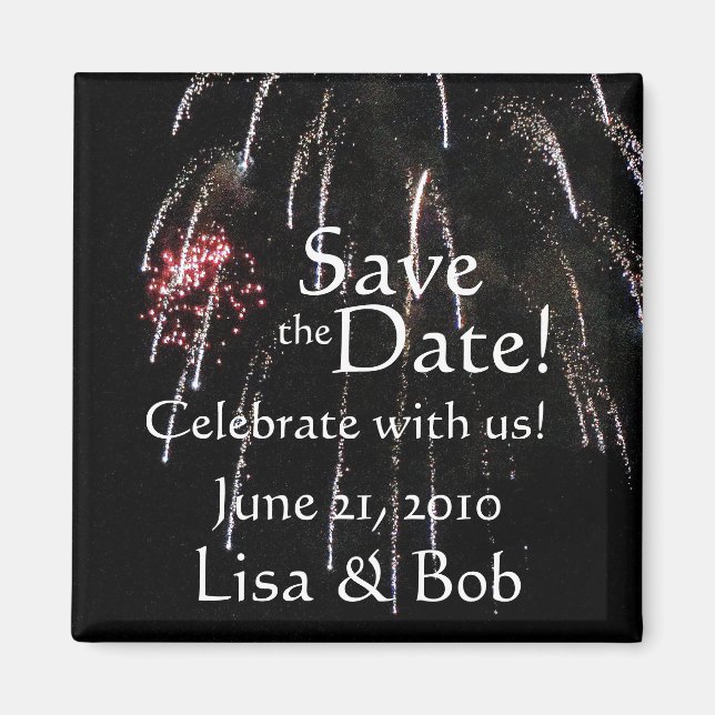 Fireworks Save the Date Magnet (Front)