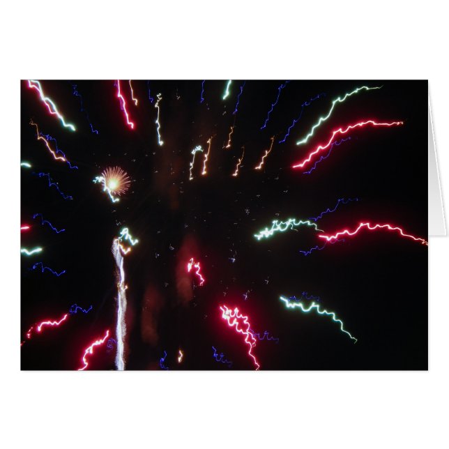 Fireworks Sizzle Greeting Card (Front Horizontal)