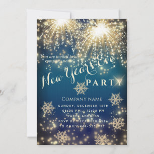 Fireworks Sparkle luxury New year's eve party  Invitation