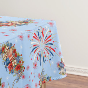 Fireworks Sparks Independence Party  Tablecloth