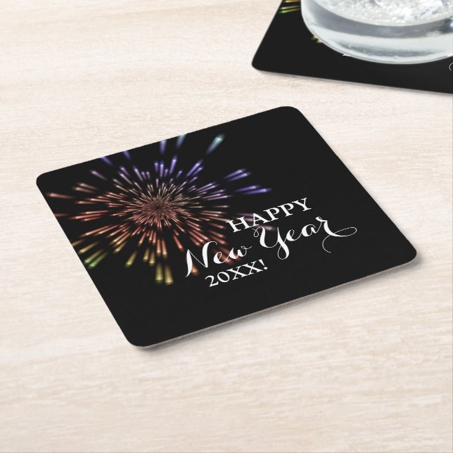 Fireworks Square Paper Coaster (Angled)