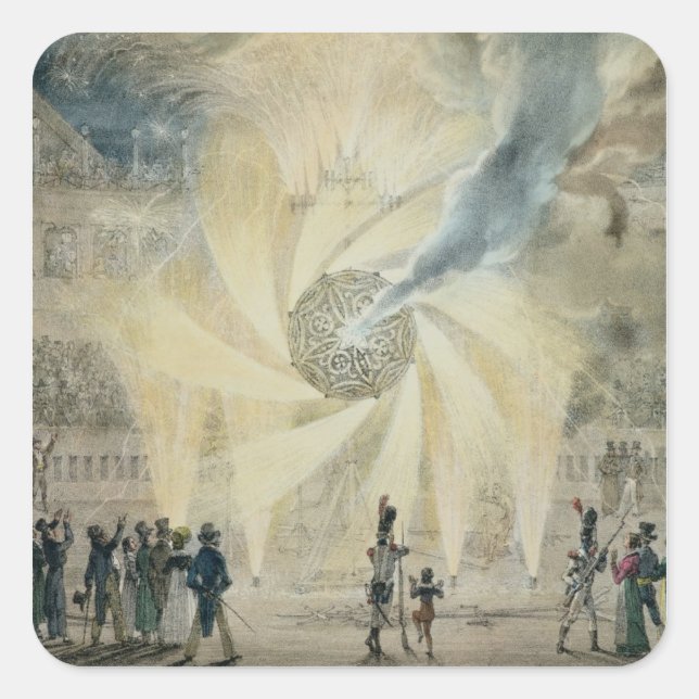 Fireworks Square Sticker (Front)