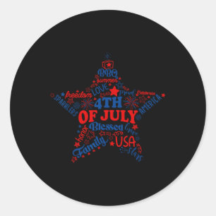 Fireworks Stars 4th Of July Patriotic Freedom Day Classic Round Sticker