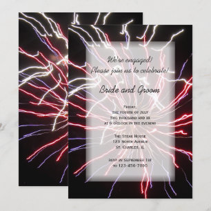 Fireworks Summer Engagement Party Invitation