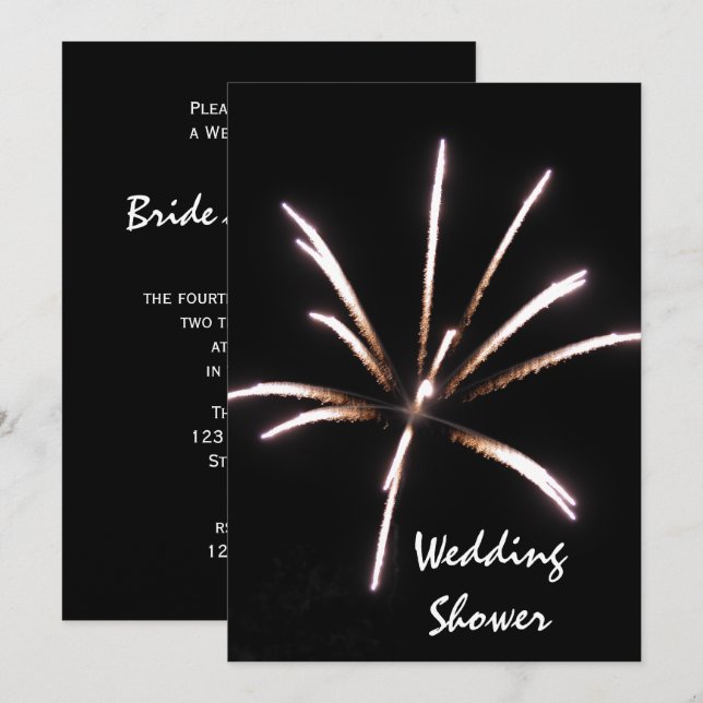 Fireworks Summer Wedding Shower Invitation (Front/Back)