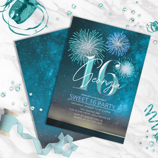 Fireworks Sweet 16 Teal ID984 (Creator Uploaded)