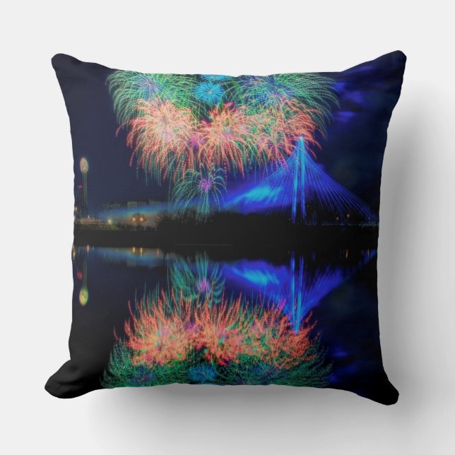 Fireworks Throw Pillow (Front)
