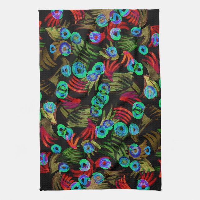 Fireworks Toucan Kitchen Towel (Vertical)