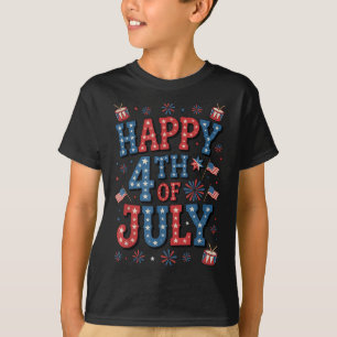 Fireworks Us Patriotic American Pride Happy 4th Of T-Shirt