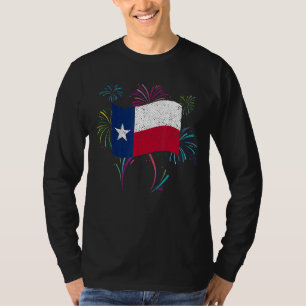 Fireworks Us State Texas Flag Patriotic Texan Prid T-Shirt
