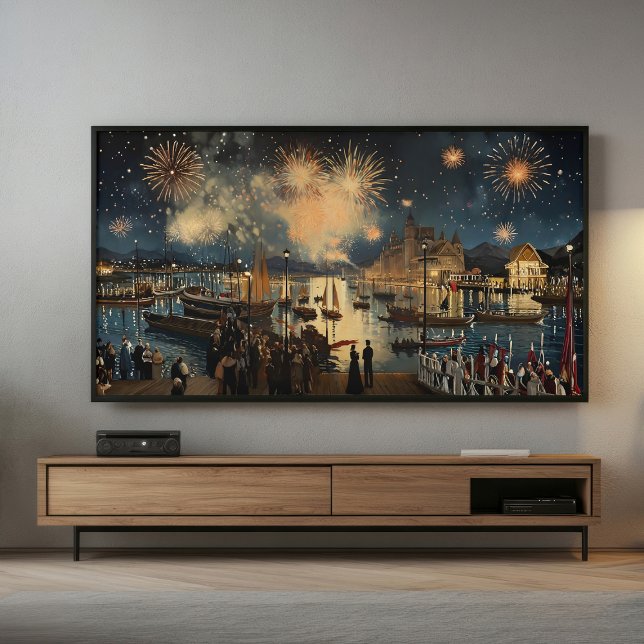 Fireworks Waterfront Print | Samsung Frame TV Art (Creator Uploaded)