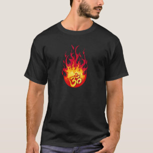 Firey Hindu Om Symbol for Yoga T-Shirt